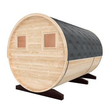 Preview: Fasssauna / Gartensauna / Banja / Round 3,0 m mit Vorraum